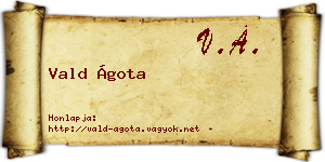 Vald Ágota névjegykártya